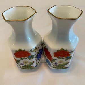 Aynsley Famille Rose Mini Bud Vases